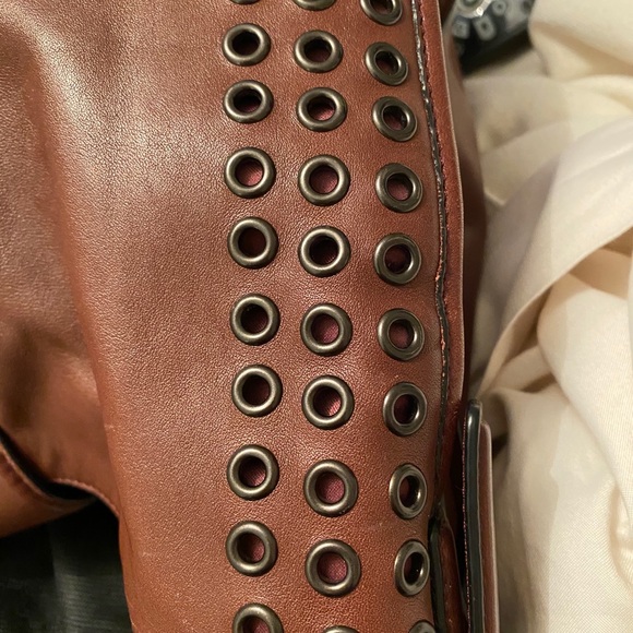 Coach Chestnut Brown Leather Shoulder Bag with Stud Detailing - Picture 12 of 13
